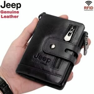 100% Original Leather Money Bag - Black